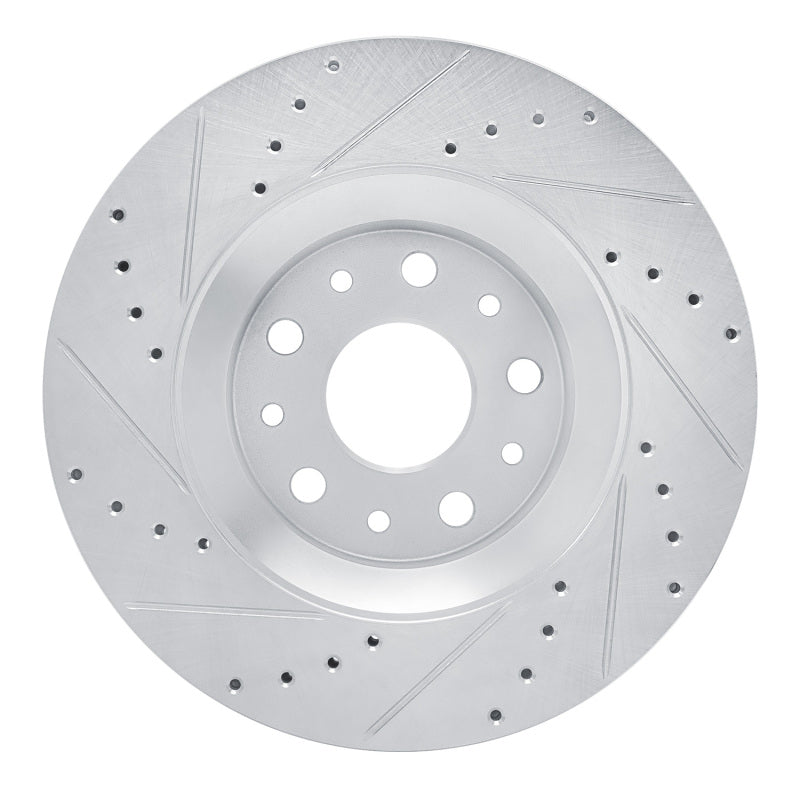 R1 Concepts R1 18-25 Jeep Gladiator Front Right Drilled & Slotted Silver Brake Rotor
