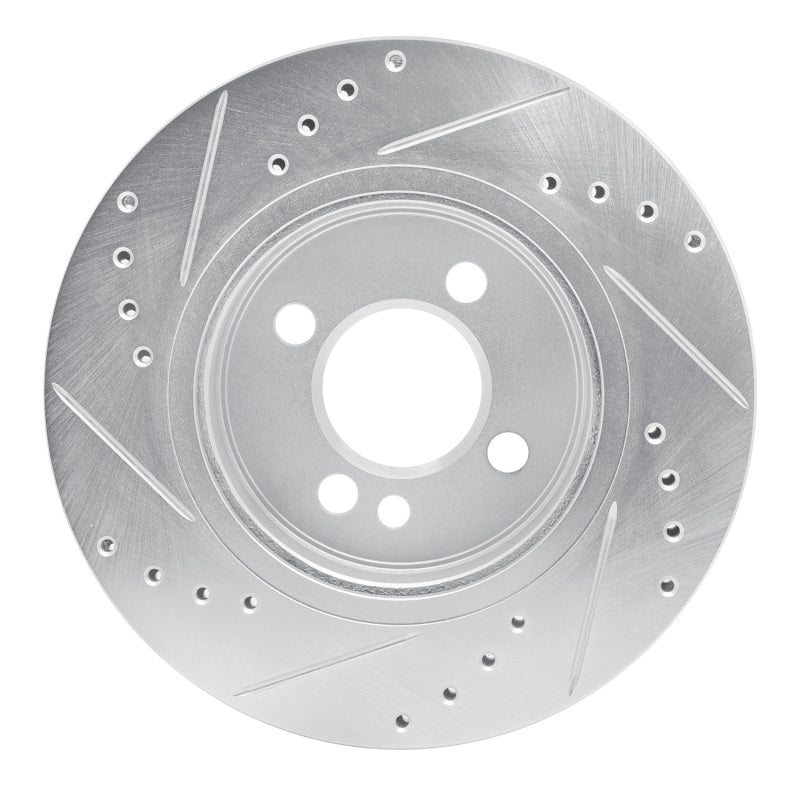 R1 Concepts R1 02-08 Mini Cooper (Excl Clubman) Front Right Drilled & Slotted Silver Brake Rotor