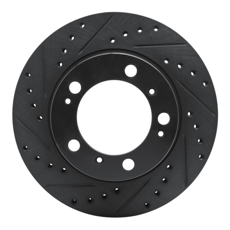 R1 Concepts R1 97-04 Porsche Boxster Rear Left Drilled & Slotted Black Brake Rotor