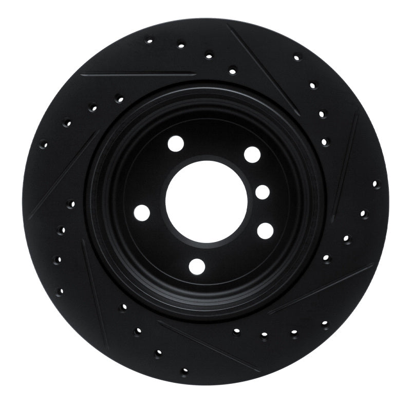R1 Concepts R1 01-06 BMW 330CI Rear Left Drilled & Slotted Black Brake Rotor