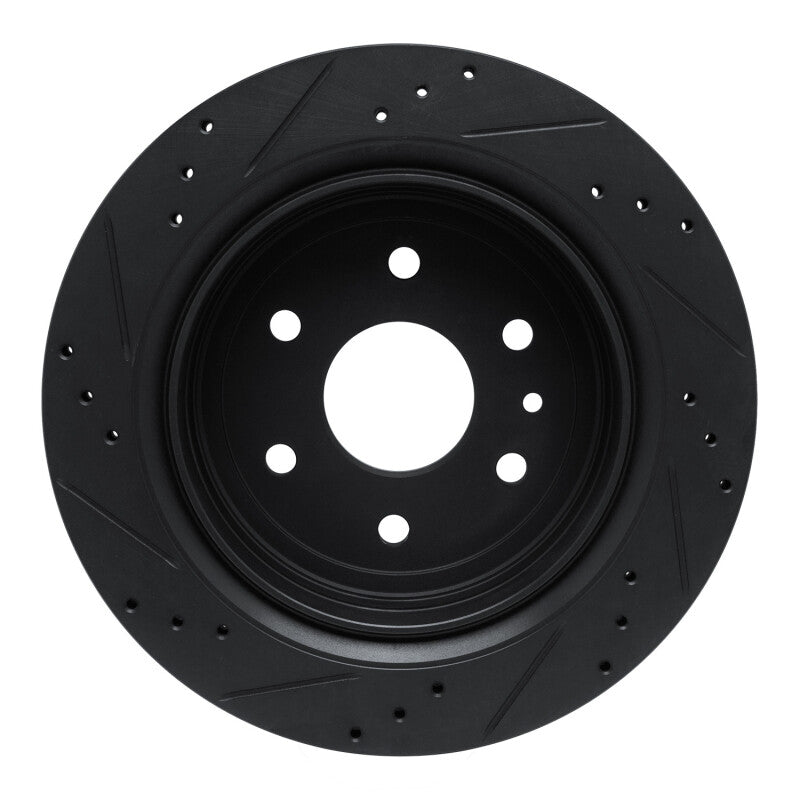 R1 Concepts R1 13-19 Cadillac XTS Rear Right Drilled & Slotted Black Brake Rotor