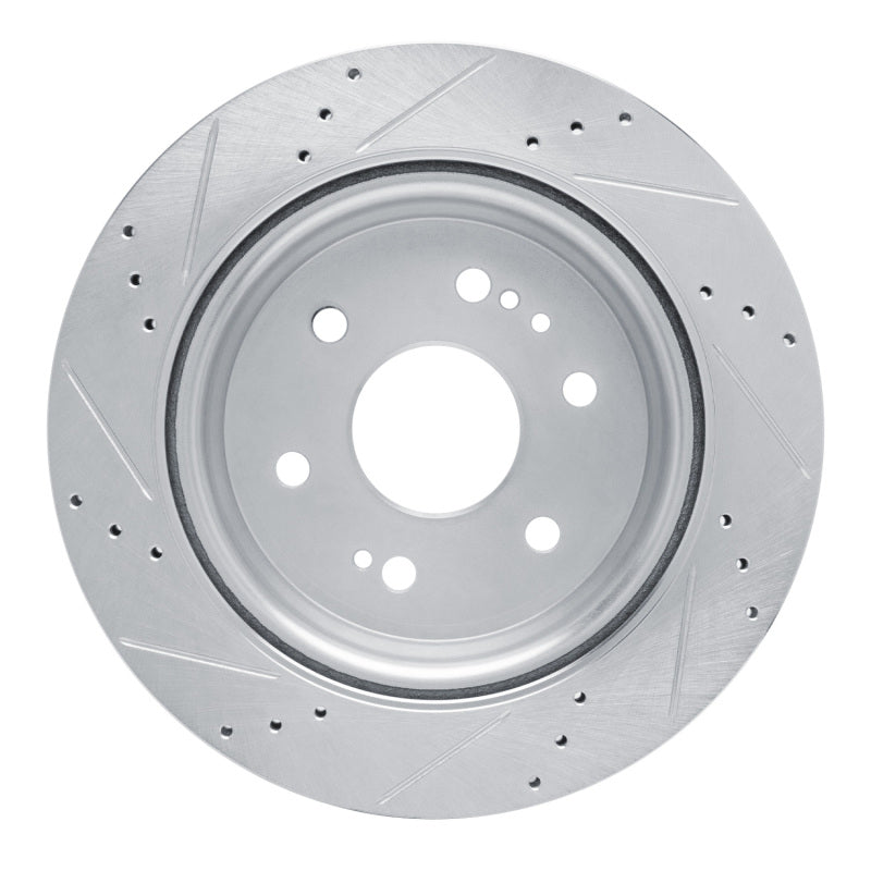 R1 Concepts R1 2019-2025 Cadillac Escalade ESV Rear Right Drilled & Slotted Silver Brake Rotor
