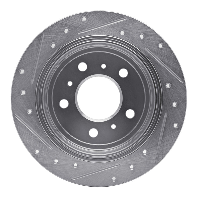 R1 Concepts R1 06-10 Buick LaCrosse Rear Right Drilled & Slotted Silver Brake Rotor