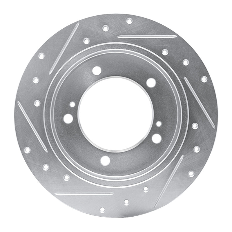 R1 Concepts R1 83-98 Chevrolet Tracker Front Left Drilled & Slotted Silver Brake Rotor