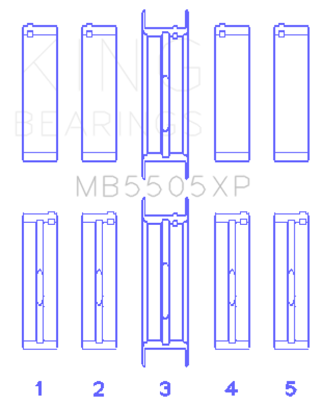 King Engine Bearings Ford V8 351ci 5.8L 400ci 6.6L 16V (Size STD) Performance Main Bearing Set
