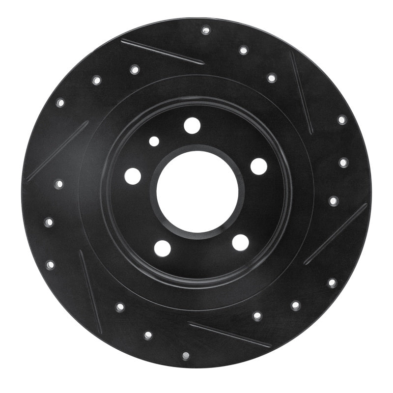 R1 Concepts R1 11-19 Buick Verano Rear Left Drilled & Slotted Black Brake Rotor