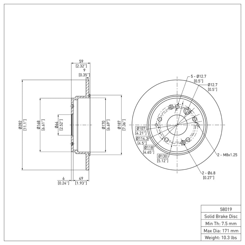 DFC 99-11 Acura TL Rear Brake Rotor