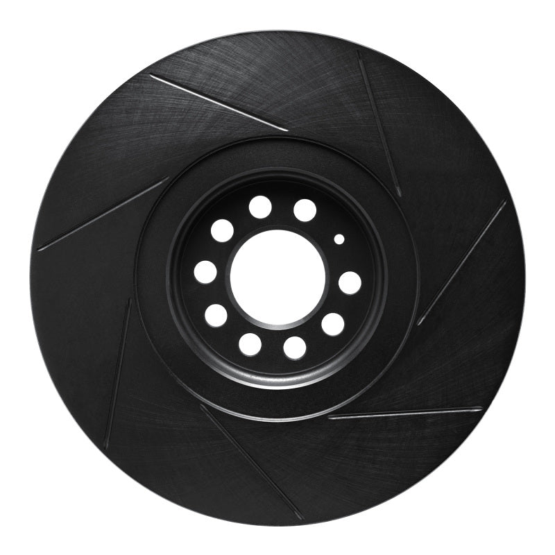 R1 Concepts R1 04-06 Volkswagen Golf Left Front Slotted Black Brake Rotor