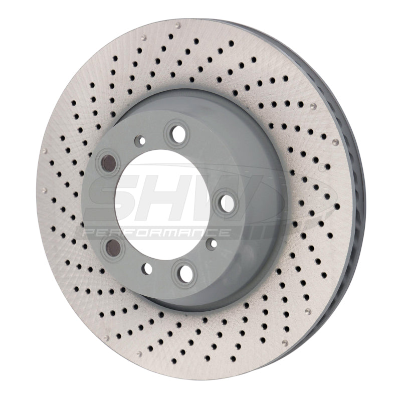 SHW Performance SHW 15-16 Porsche 911 Carrera 4GTS 3.8L w/o Ceramics Left Rr Drill-Dimp MB Brake Rotor (99635240502)