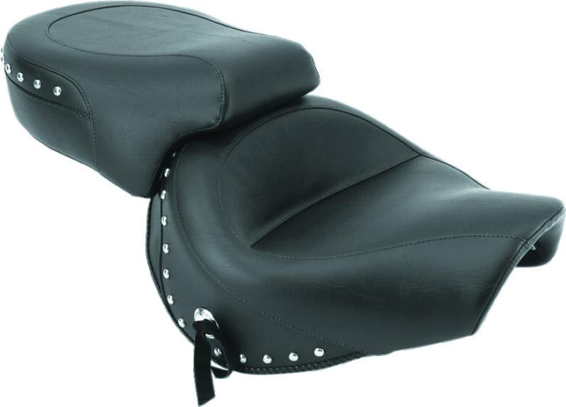 Mustang Motorcycle Mustang 98-03 Honda VT750 Ace Wide Touring 2PC Seat w/Studs- Black