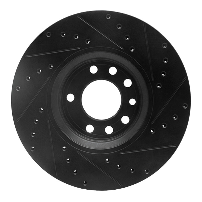 R1 Concepts R1 99-10 Chevrolet Zafira (Mexico) Front Left Drilled & Slotted Black Brake Rotor