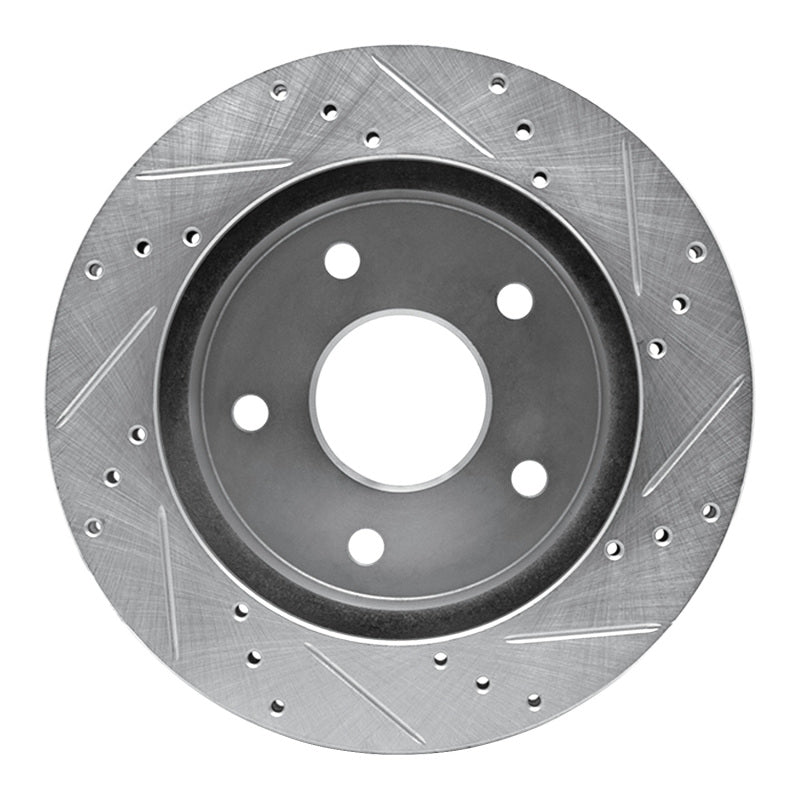 R1 Concepts R1 00-01 Dodge Ram 1500 Pickup Front Left Drilled & Slotted Silver Brake Rotor