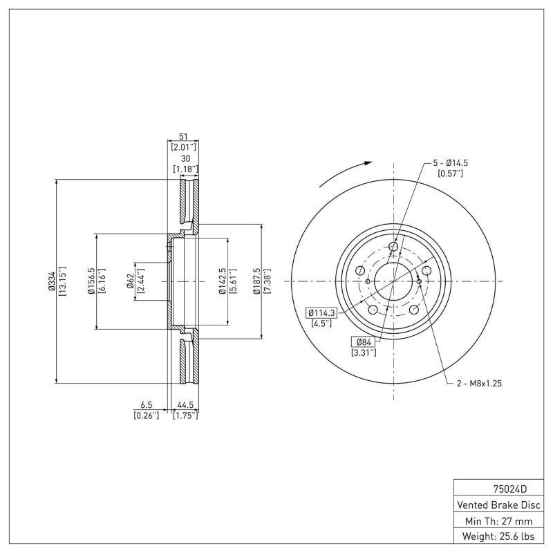 DFC 07-11 Lexus GS350 Right Front GeoSPEC Coated Rotor