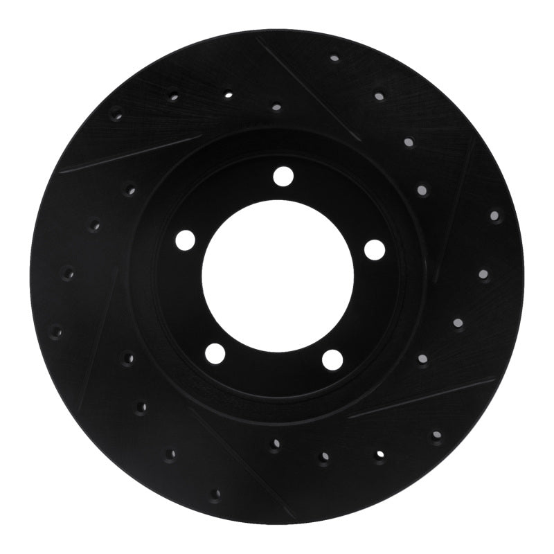 R1 Concepts R1 79-83 Toyota Pickup Front Left Drilled & Slotted Black Brake Rotor