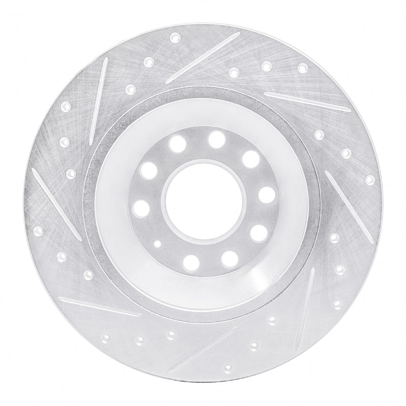 R1 Concepts R1 05-11 Audi A6 Quattro Rear Right Drilled & Slotted Silver Brake Rotor