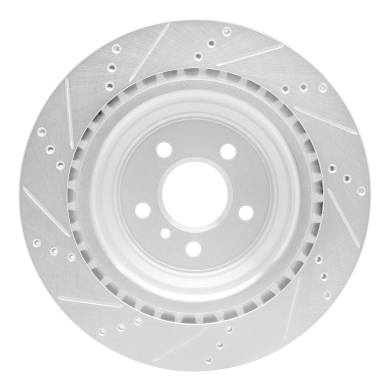 R1 Concepts R1 2013-2019 Mercedes-Benz GLE400 Rear Right Drilled & Slotted Silver Brake Rotor