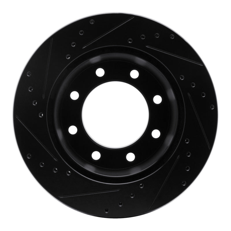 R1 Concepts R1 05-12 Ford F-350 Super Duty 4WD Rear Right Drilled & Slotted Black Brake Rotor