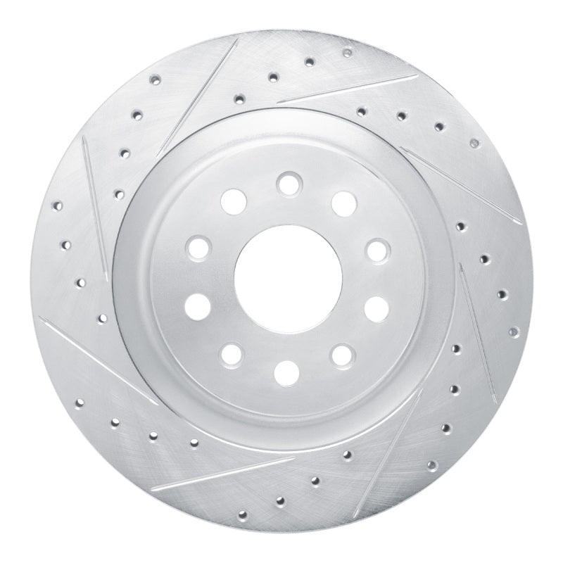 R1 Concepts R1 21-25 Dodge Charger Daytona Rear Left Drilled & Slotted Silver Brake Rotor
