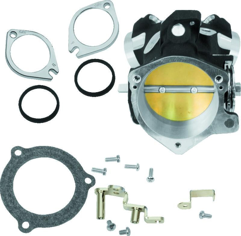 S&S Cycle 02-05 BT Size 408 Cable Operated Throttle Body Kit - Wrinkle Black