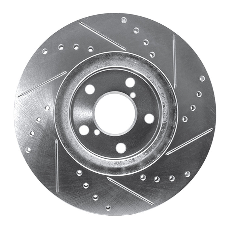 R1 Concepts R1 17-23 Subaru Impreza Front Left Drilled & Slotted Silver Brake Rotor