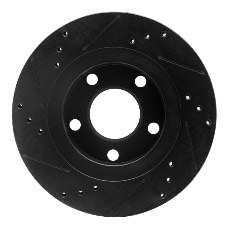 R1 Concepts R1 00-03 Audi A8 Rear Right Drilled & Slotted Black Brake Rotor