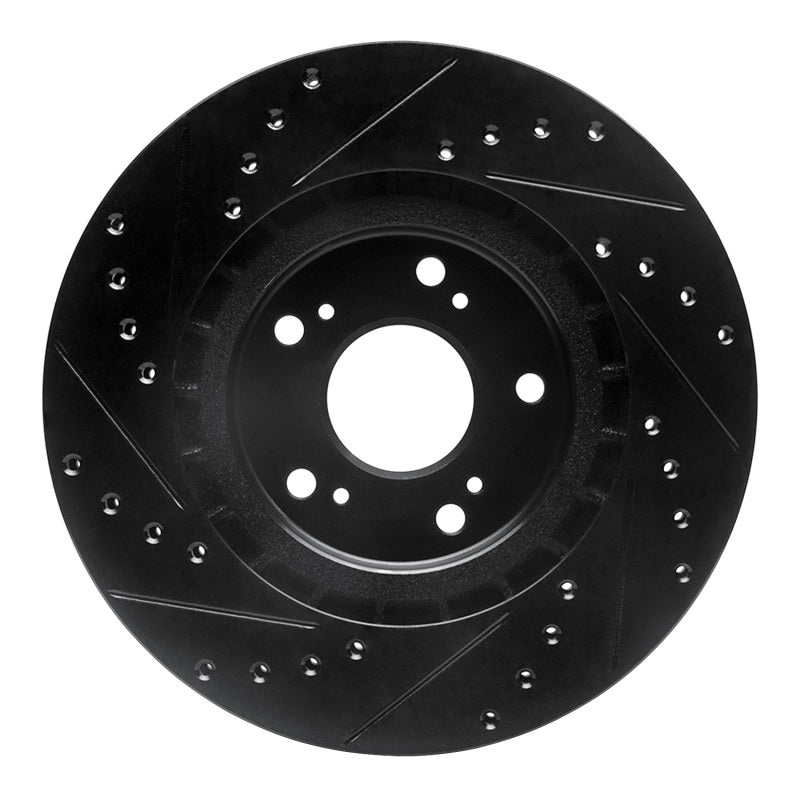 R1 Concepts R1 97-05 Acura NSX Rear Right Drilled & Slotted Black Brake Rotor