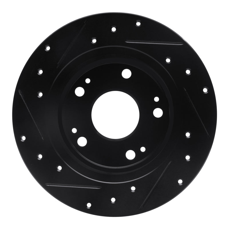 R1 Concepts R1 03-08 Acura TSX Rear Right Drilled & Slotted Black Brake Rotor