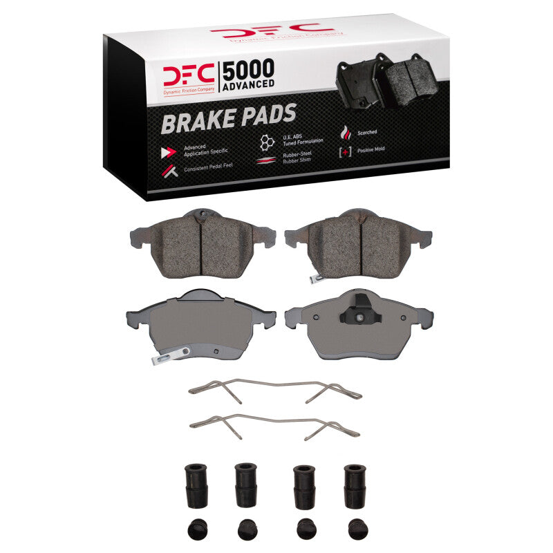 DFC 97-10 Saab 9-5 Front 5000 Advanced Low Metallic Brake Pads and Hardware Kit