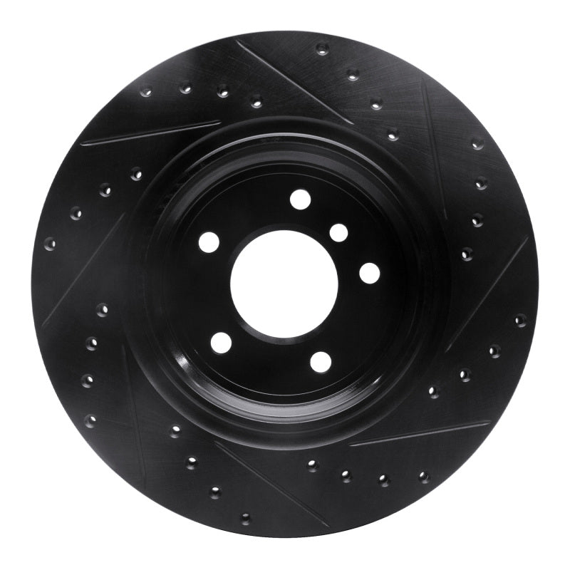 R1 Concepts R1 95-03 BMW Z8 Rear Left Drilled & Slotted Black Brake Rotor