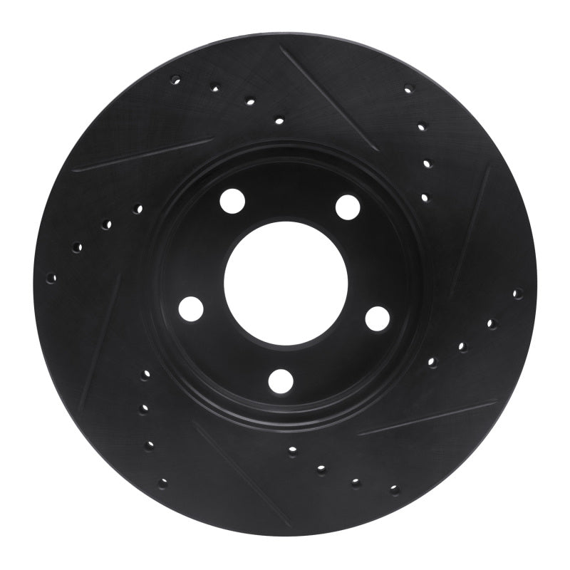 R1 Concepts R1 01-07 Ford Escape Front Left Drilled & Slotted Black Brake Rotor