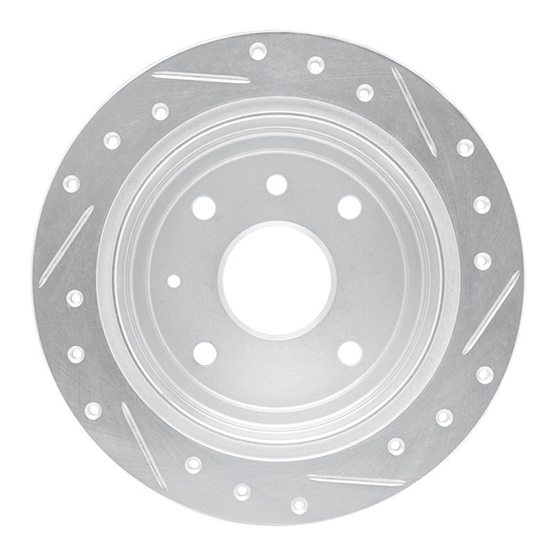 R1 Concepts R1 04-10 Chevrolet Optra (USA/Canada) Rear Left Drilled & Slotted Silver Brake Rotor