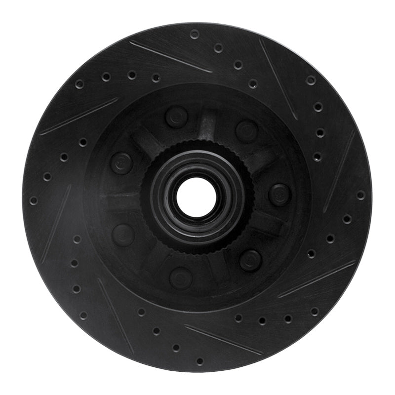 R1 Concepts R1 97-04 Ford F-250 2WD (Excl Super Duty) Front Left Drilled & Slotted Black Brake Rotor