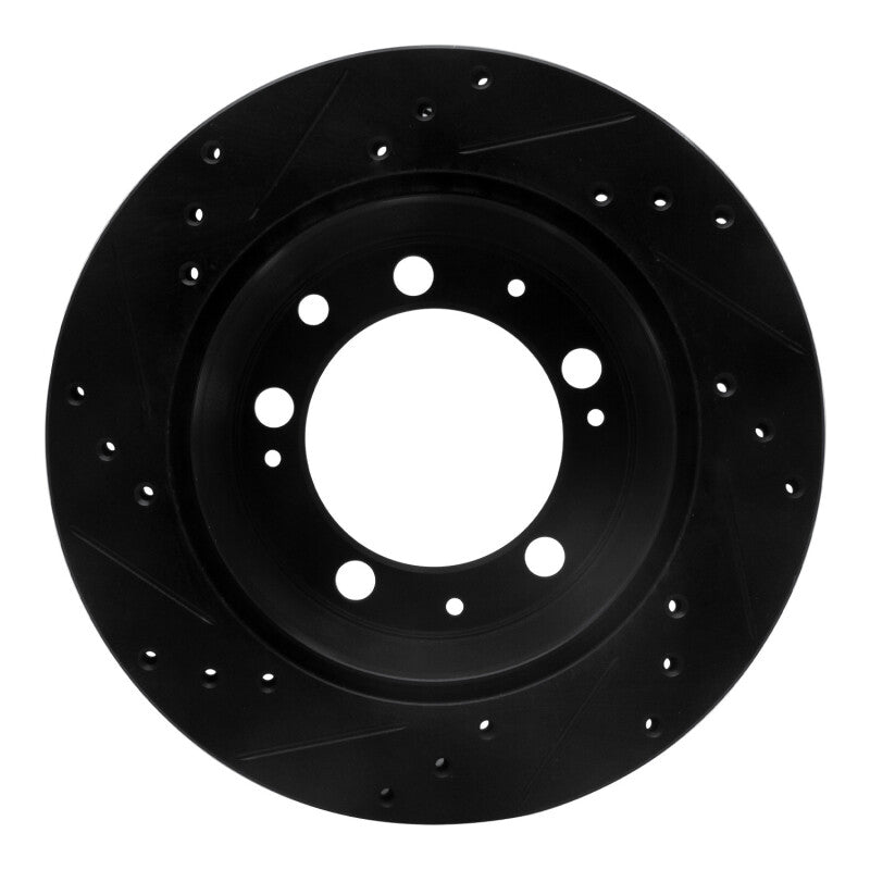 R1 Concepts R1 77-88 Porsche 924 Rear Right Drilled & Slotted Black Brake Rotor