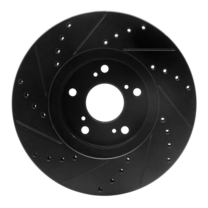 R1 Concepts R1 04-14 Acura TSX Front Right Drilled & Slotted Black Brake Rotor