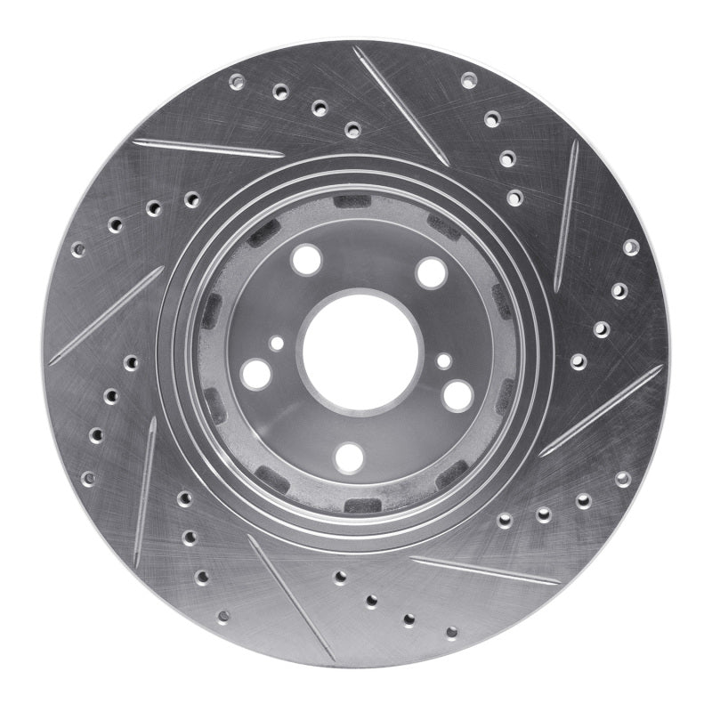 R1 Concepts R1 09-15 Toyota Venza Front Left Drilled & Slotted Silver Brake Rotor