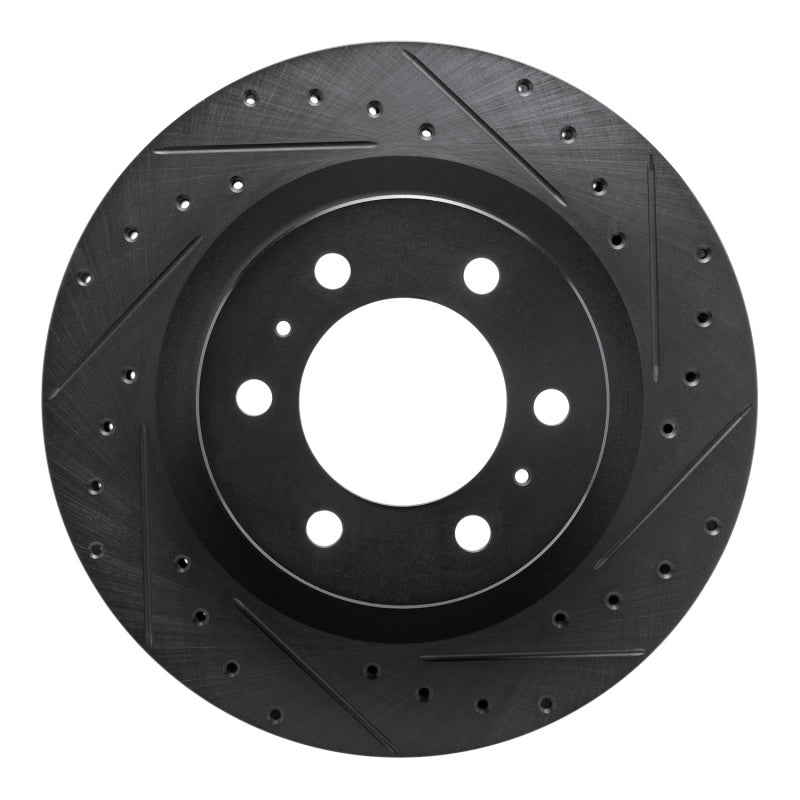 R1 Concepts R1 2022-2025 Lexus LX600 Front Right Drilled & Slotted Black Brake Rotor