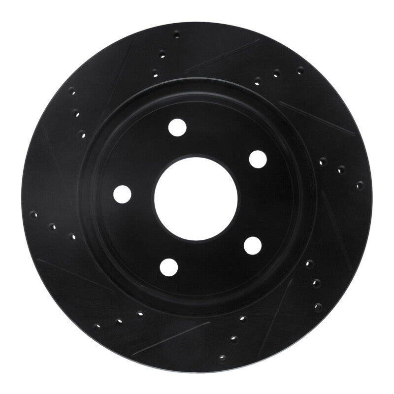 R1 Concepts R1 05-11 Dodge Dakota RWD Front Right Drilled & Slotted Black Brake Rotor