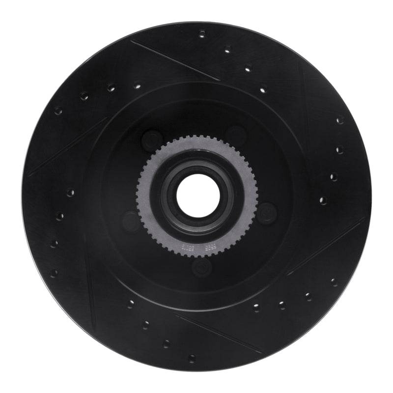 R1 Concepts R1 1992-2002 Chevrolet C1500 Suburban Front Left Drilled & Slotted Black Brake Rotor