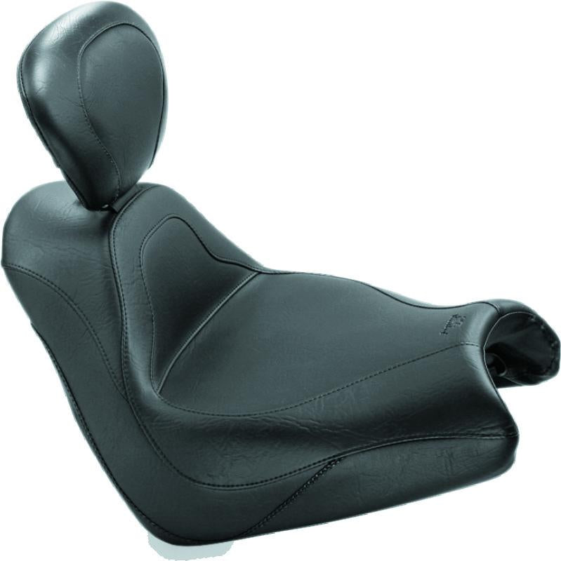 Mustang Motorcycle Mustang 05-08 Honda VTX1800F Sport Touring Solo Seat w/Driver Backrest - Black