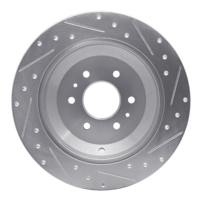 R1 Concepts R1 09-10 Kia BORREGO Rear Left Drilled & Slotted Silver Brake Rotor