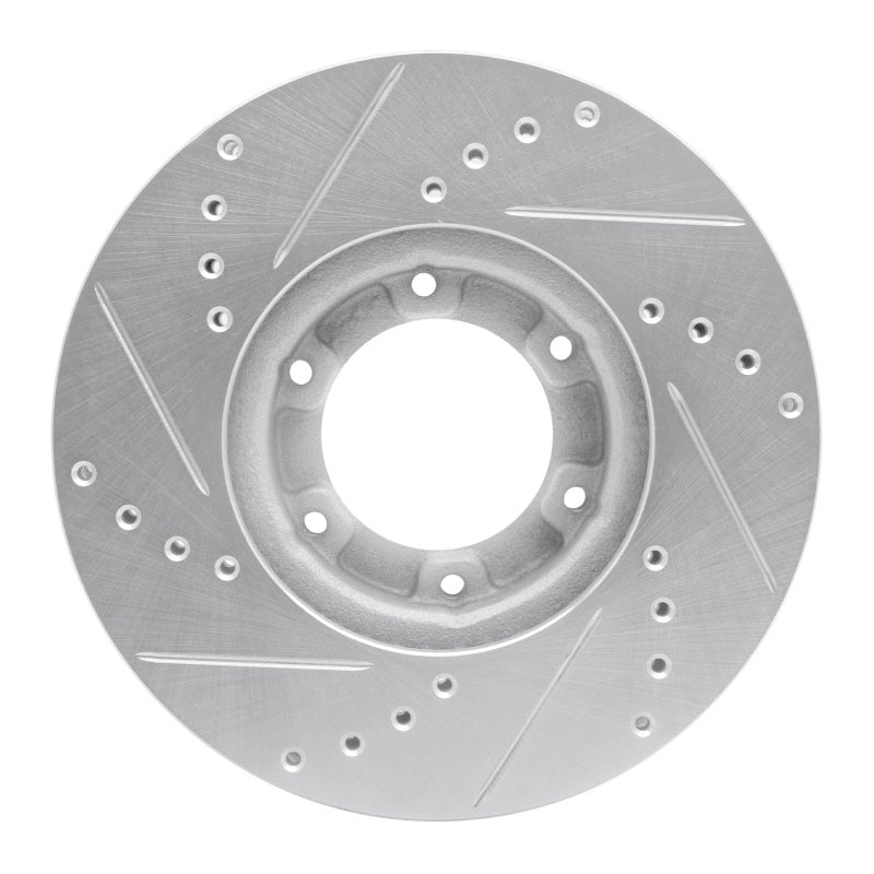 R1 Concepts R1 89-93 Toyota Pickup Front Right Drilled & Slotted Silver Brake Rotor