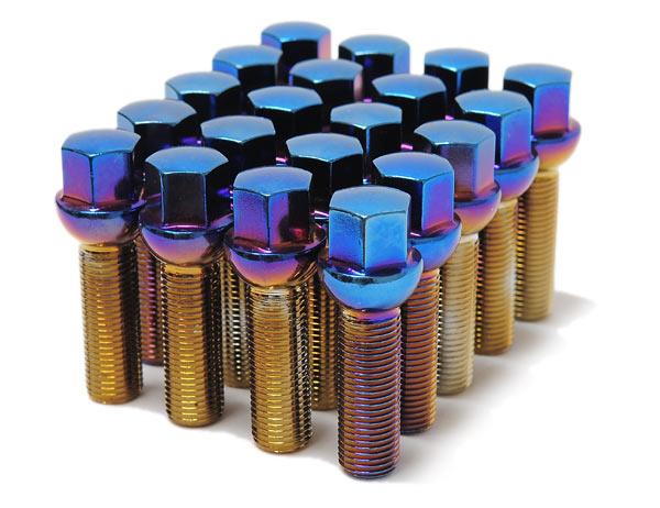 Wheel Mate Mevius Lug Bolt Set of 20 - Blue Neon 14x1.50 50mm Cone 60 DEG TAP