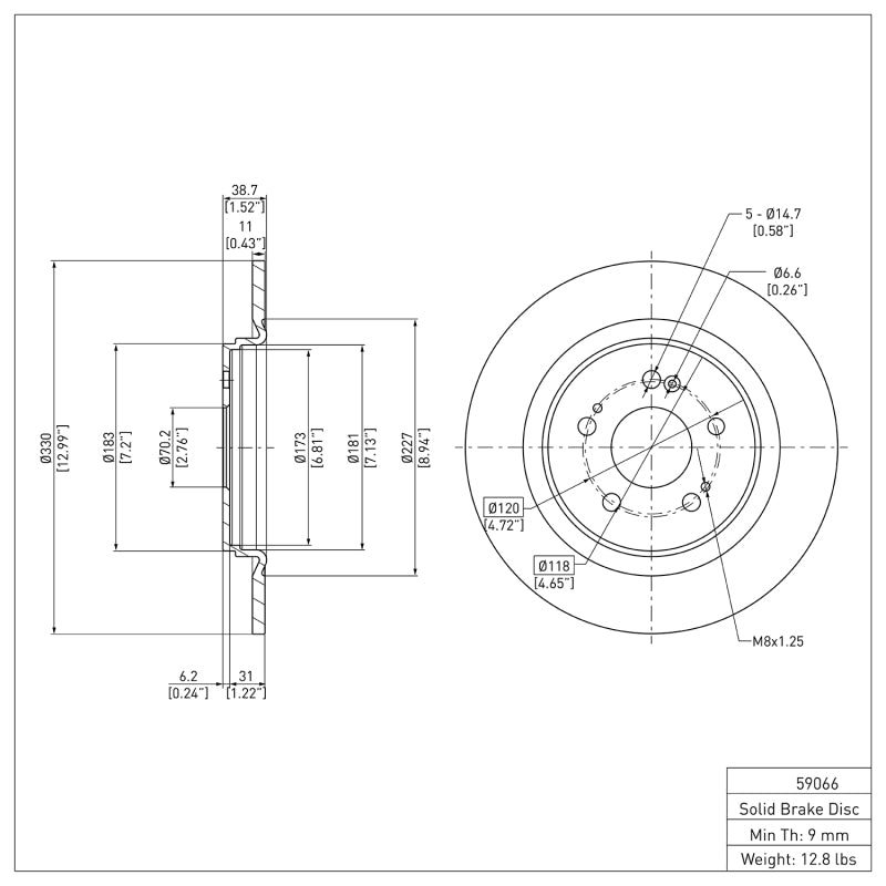 DFC 18-25 Honda Odyssey Rear Brake Rotor