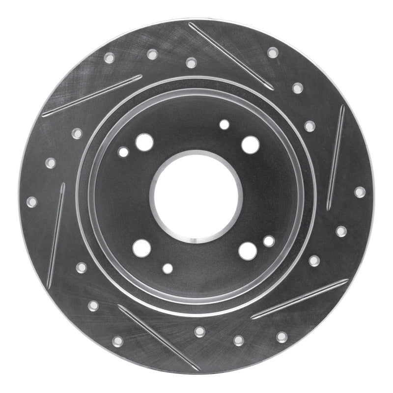 R1 Concepts R1 92-97 Acura CL Rear Left Drilled & Slotted Silver Brake Rotor