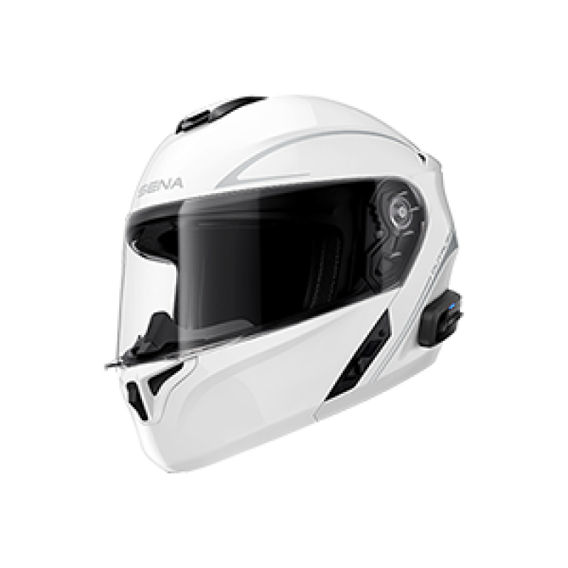 Sena Technologies Outrush R Flip-Up Bluetooth Helmet Glossy White - XL
