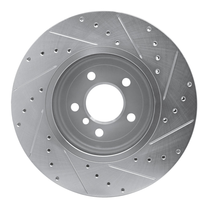 R1 Concepts R1 11-19 BMW 535D xDrive Front Left Drilled & Slotted Silver Brake Rotor
