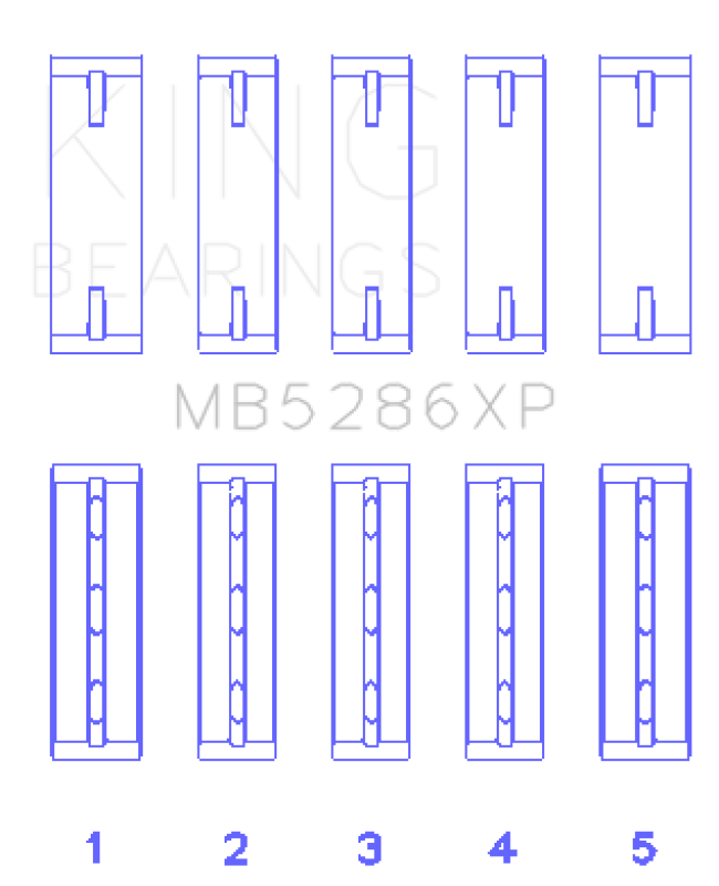 King Engine Bearings Toyota 1UZ-FE/2UZ-FE/3UZ-FE (Size STD) Performance Main Bearing Set