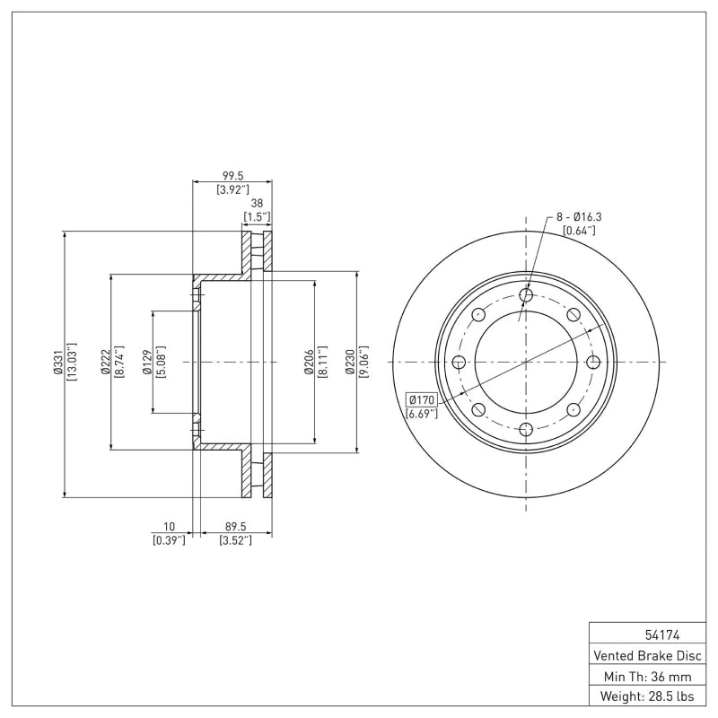 DFC 99-05 Ford F-250 4WD (Super Duty) Front GeoSPEC Coated Rotor