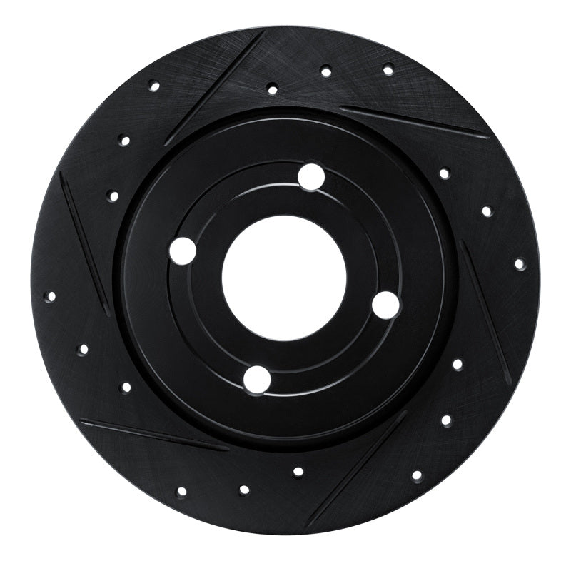 R1 Concepts R1 18-22 Ford Ecosport Rear Left Drilled & Slotted Black Brake Rotor