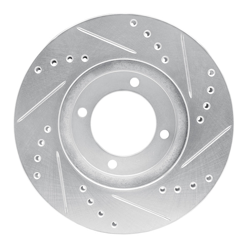 R1 Concepts R1 84-87 Toyota Cressida Front Left Drilled & Slotted Silver Brake Rotor